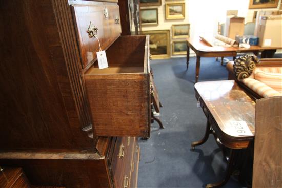 A George II walnut chest on chest, W.3ft 5in. D.1ft 10in. H.6ft 5in.